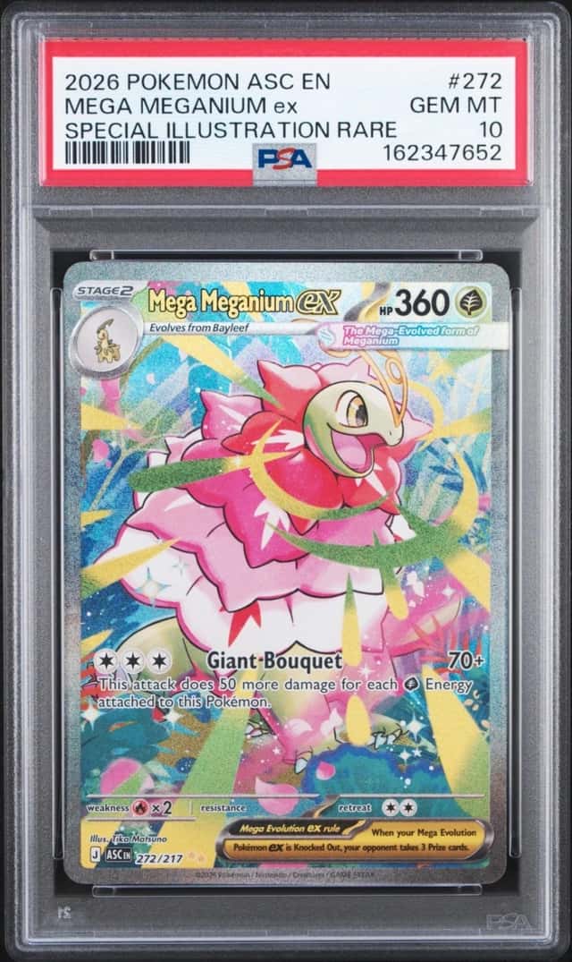 2026 POKEMON ASCENDED HEROES ILLUSTRATION RARE MEGA MEGANIUM EX PSA 10