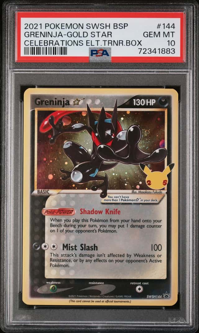 Pokemon Greninja Gold Star Swsh Black Star Promo 144 Celebrations ETB PSA 10