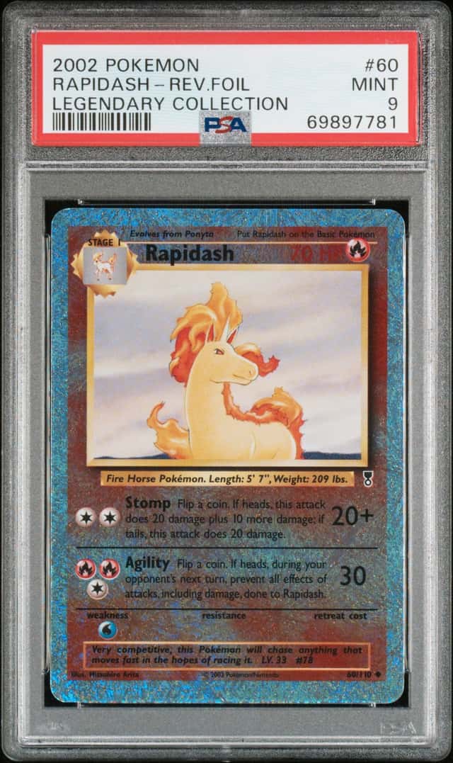 Pokemon Rapidash Reverse Holo Legendary Coll. 60 PSA 9 Mint