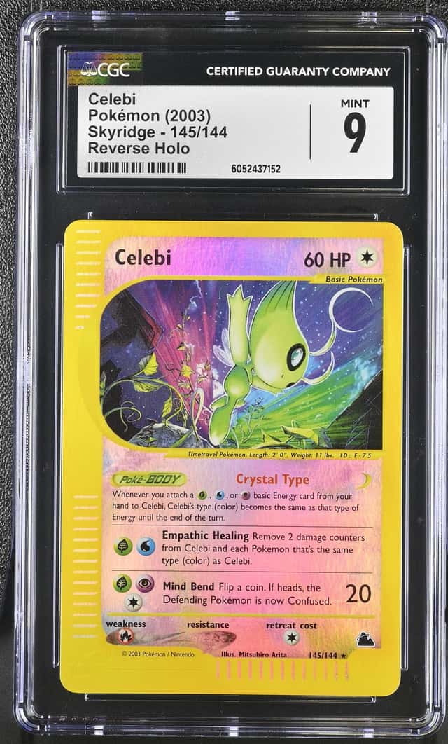Pokemon Celebi Skyridge 145/144 Reverse Holo CGC 9 Mint