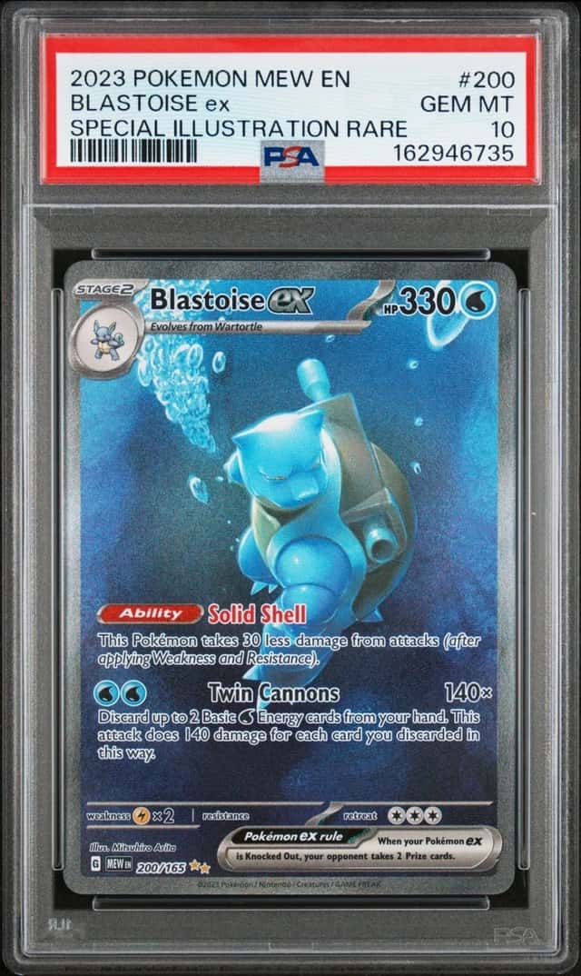 Pokemon Blastoise ex 151 200/165 Special Illustration Rare PSA 10 Gem Mint