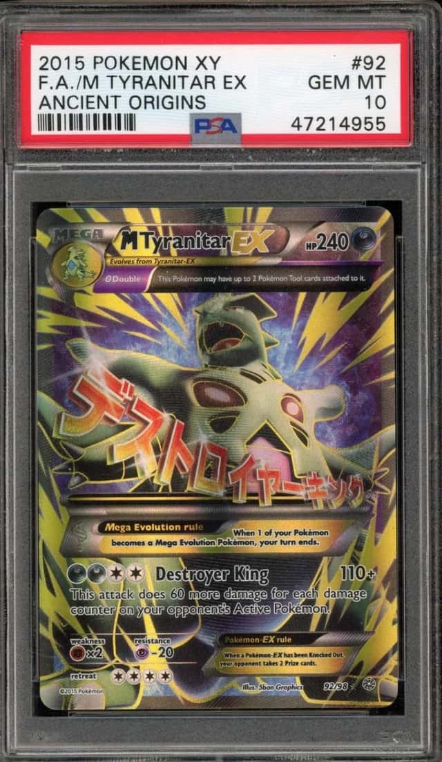 Pokemon M Tyranitar EX XY Ancient Origins Full Art 92/98 PSA 10 Gem Mint