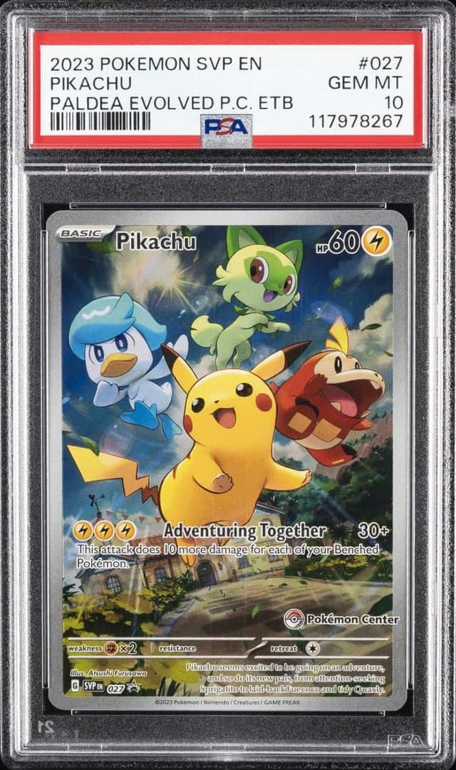 Pokemon Pikachu Sv Black Star Promo 027 Paldea Evolved Pokemon Center ETB PSA 10