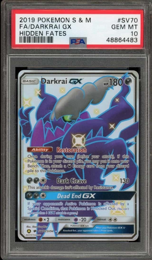 Pokemon Darkrai Gx Hidden Fates Full Art SV70/SV94 PSA 10 Gem Mint