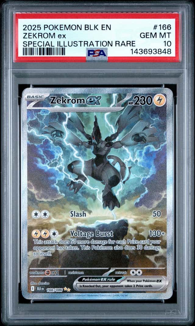 Pokemon 2025 Zekrom ex 166/086 SIR Black Bolt GEM MINT PSA 10