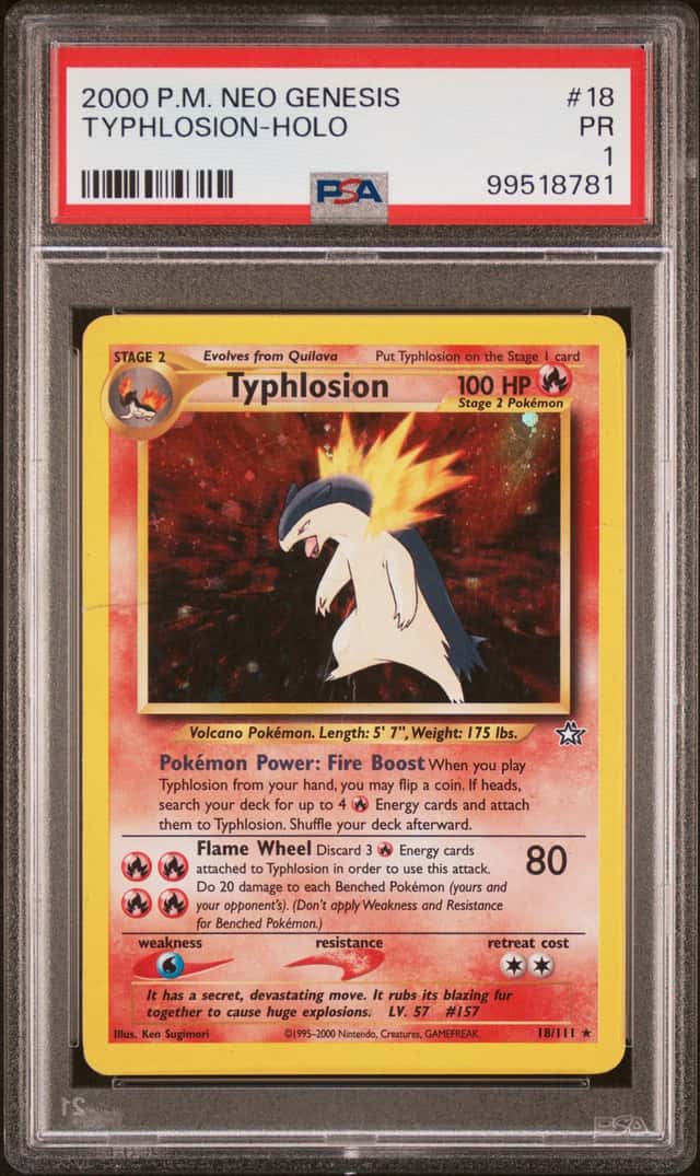 Wizards of the Coast Typhlosion Neo Genesis Holo ENG 18/111 2000 PSA 1