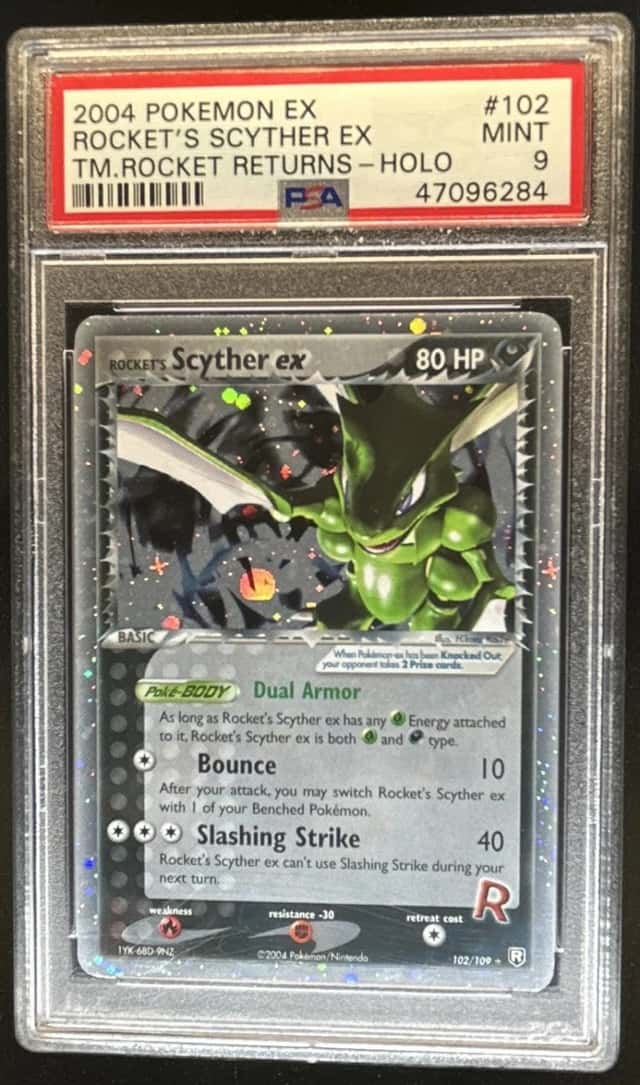2004 Pokemon EX Team Rocket Returns Rocket's Scyther Holo #102/109 PSA 9