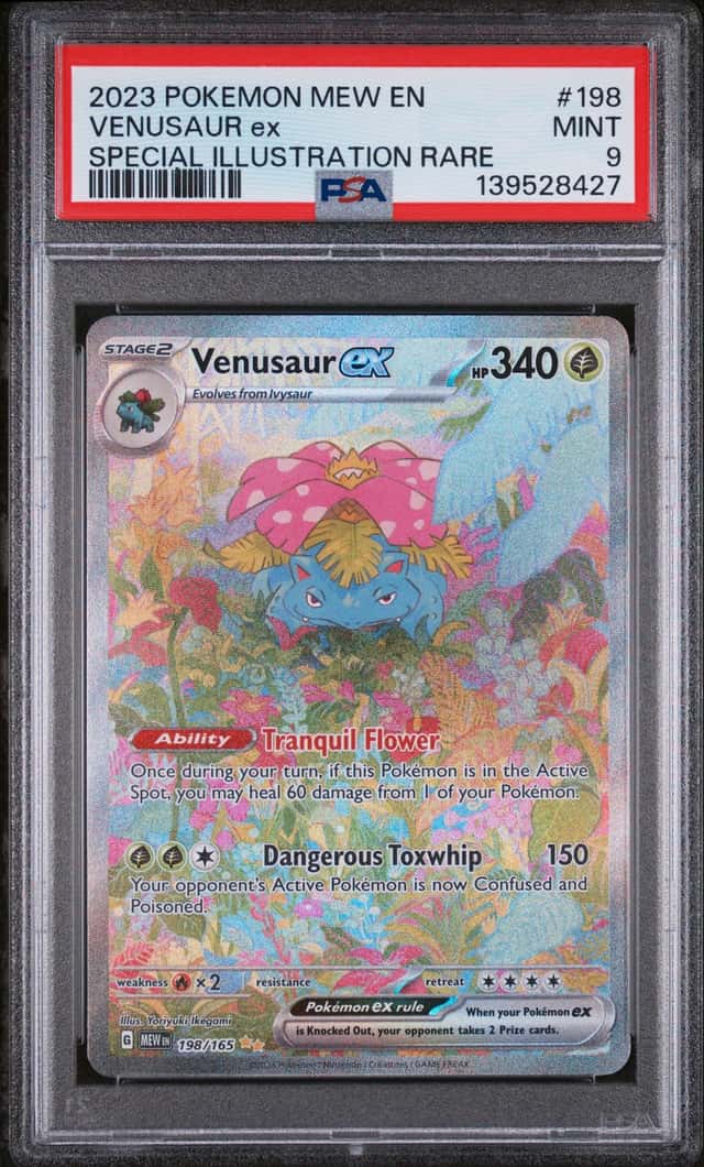 2023 POKEMON SV 151 #198/165 VENUSAUR EX SPECIAL ILLUSTRATION RARE PSA 9