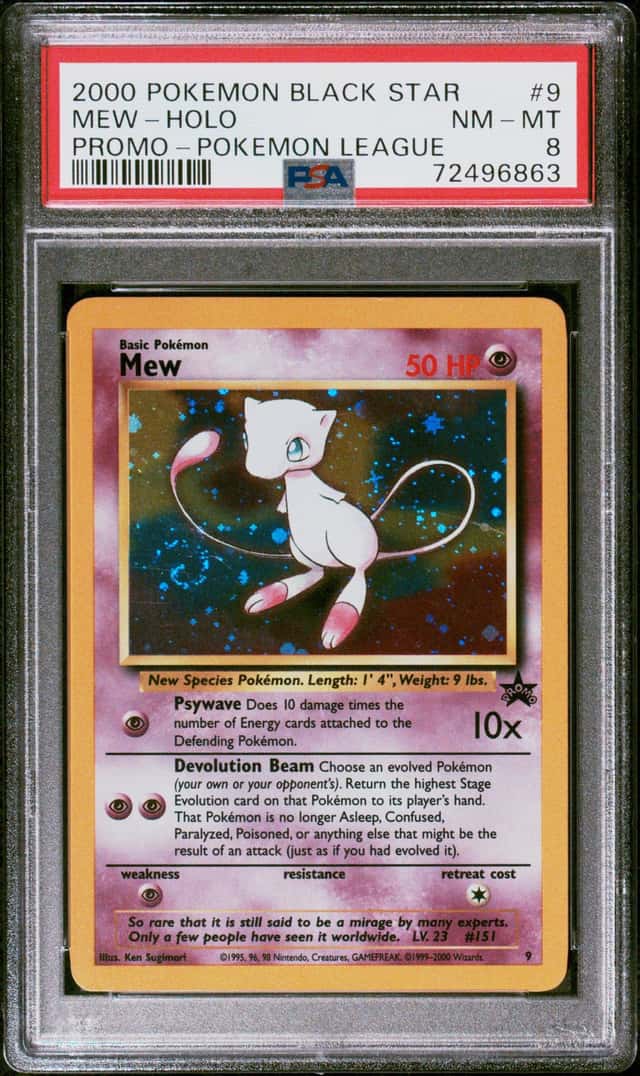 2000 POKEMON PROMO BLACK STAR | POKEMON LEAGUE MEW-HOLO 9 ~ PSA 8