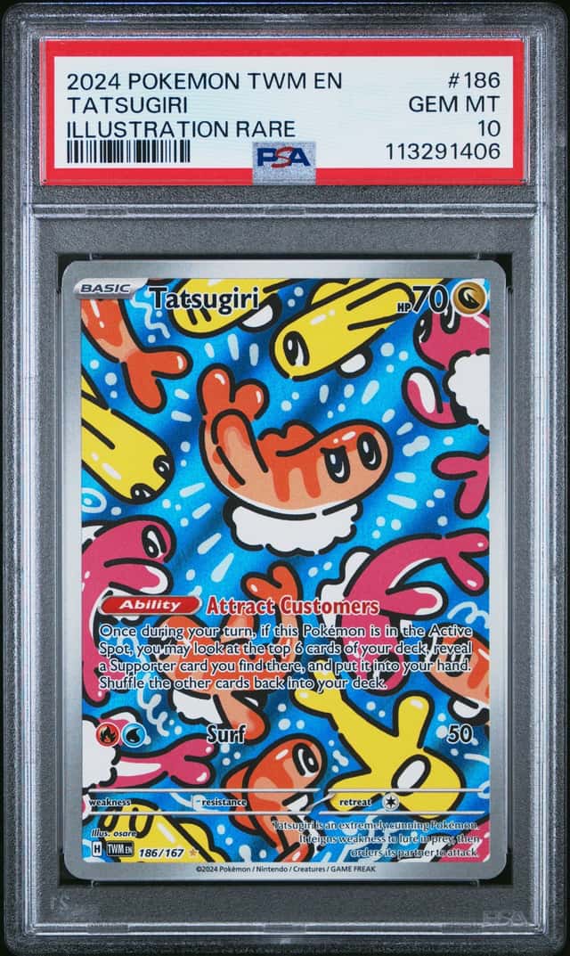 Tatsugiri #186/167 Illustration Rare Twilight Masquerade Pokemon 2024 PSA 10