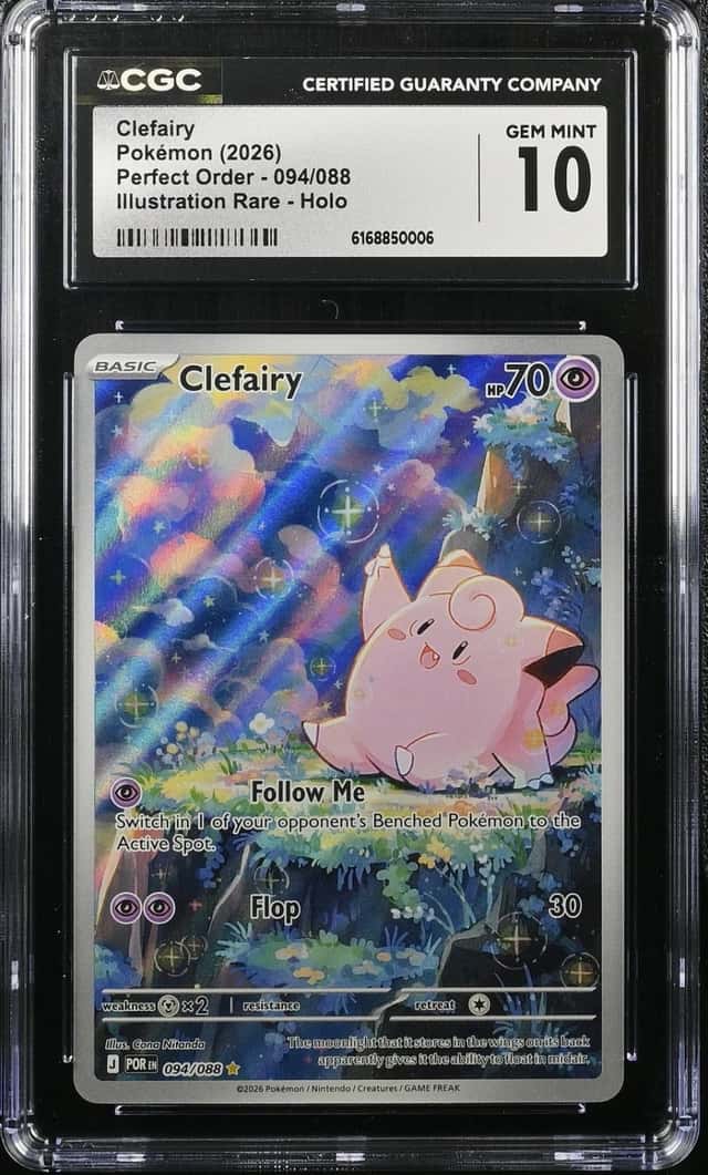 Clefairy 094/088 Illustration Rare Holo Perfect Order Pokemon CGC 10 Gem Mint