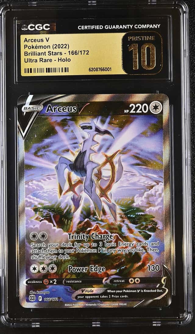 2022 Pokemon SWSH Brilliant Stars Arceus V #166/172 CGC 10 PRISTINE