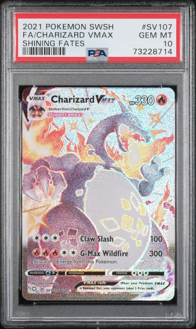 2021 Pokemon SWSH Shining Fates Charizard VMAX Shiny Vault #SV107/SV122 PSA 10