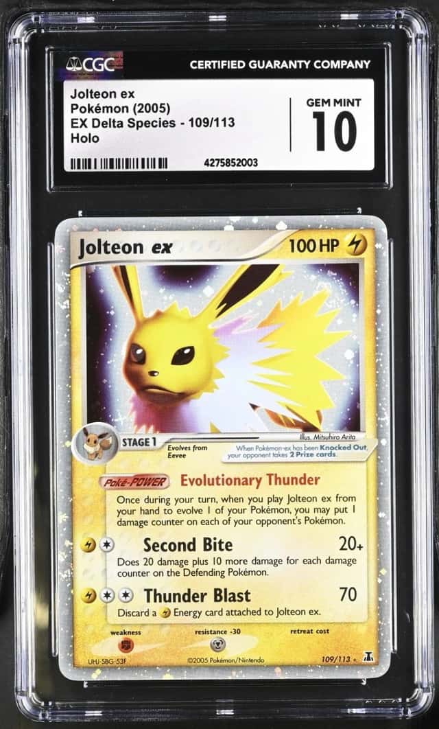 2005 Pokémon Jolteon ex Holo EX Delta Species #109 CGC 10