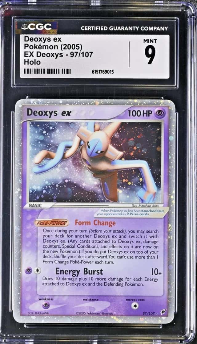 2005 Pokémon Deoxys ex Holo EX Deoxys 97/107 CGC 9