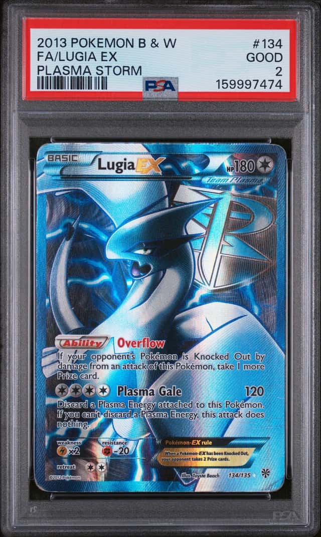 POKEMON LUGIA 2013 BLACK & WHITE PLASMA STORM #134 FA PSA 2