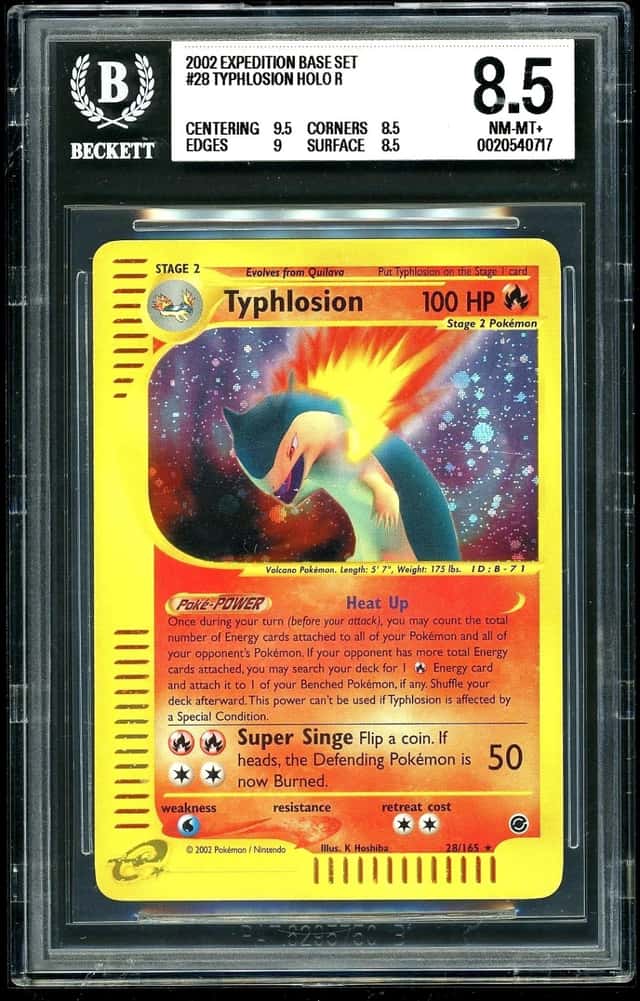 2002 Pokemon Typhlosion HOLO R Expedition Base Set BGS 8.5
