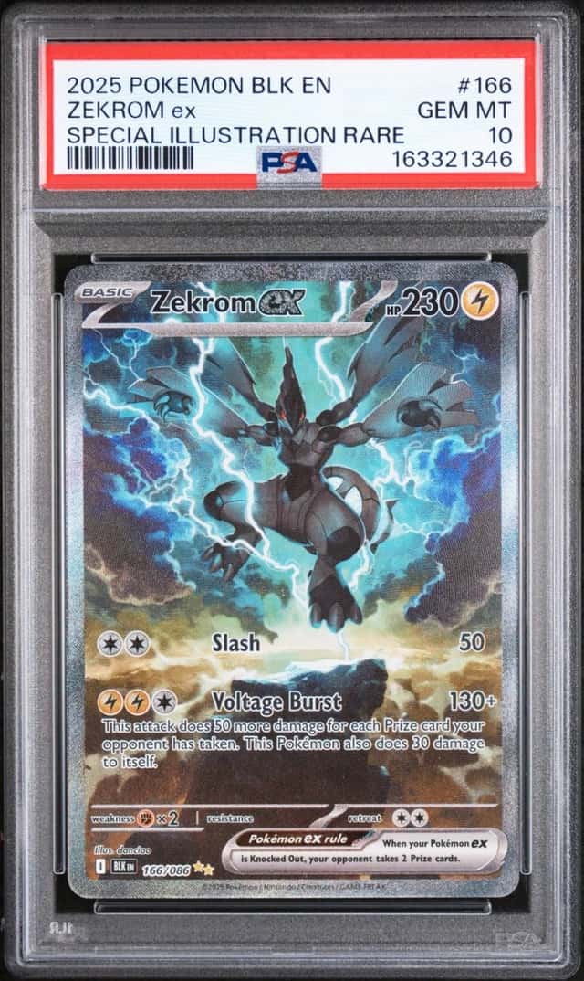 2025 POKEMON BLK EN-BLACK BOLT SPECIAL ILLUSTRATION RARE #166 ZEKROM EX PSA 10