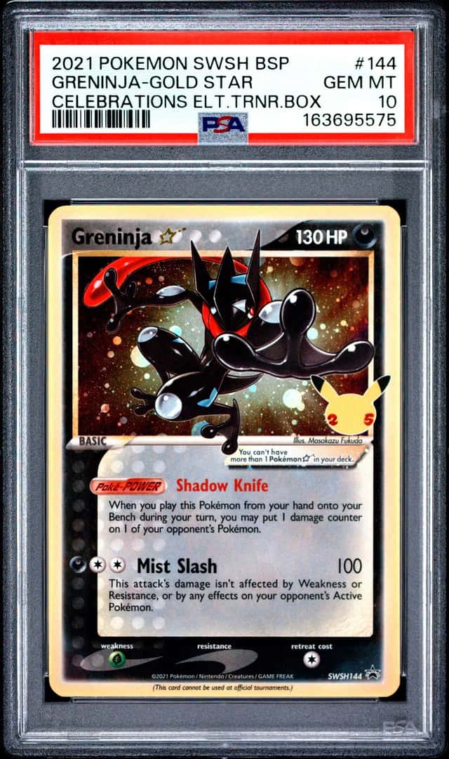 2021 POKEMON SWSH BLACK STAR PROMO #144 GRENINJA-GOLD STAR PSA 10