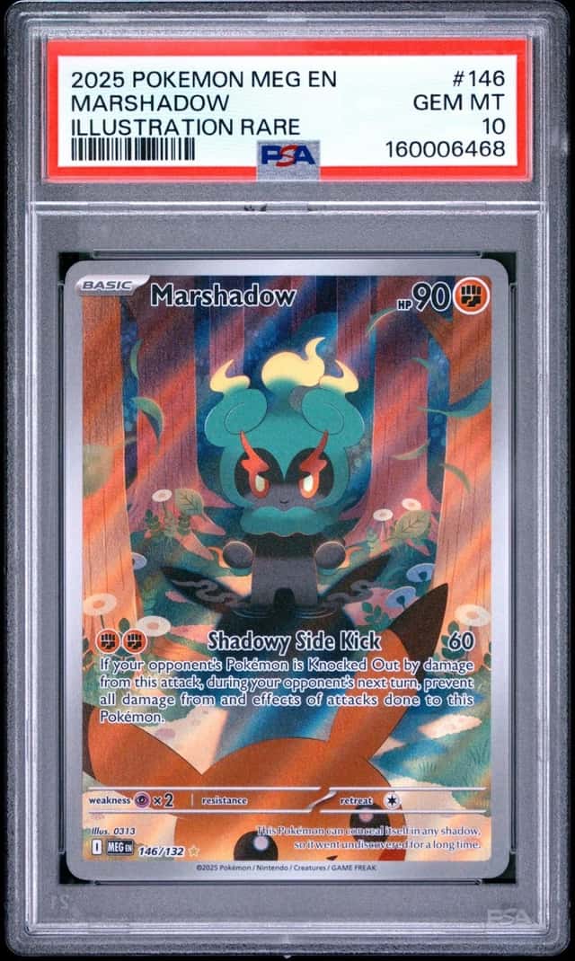 2025 POKEMON MEG EN-MEGA EVOLUTION ILLUSTRATION RARE #146 MARSHADOW PSA 10