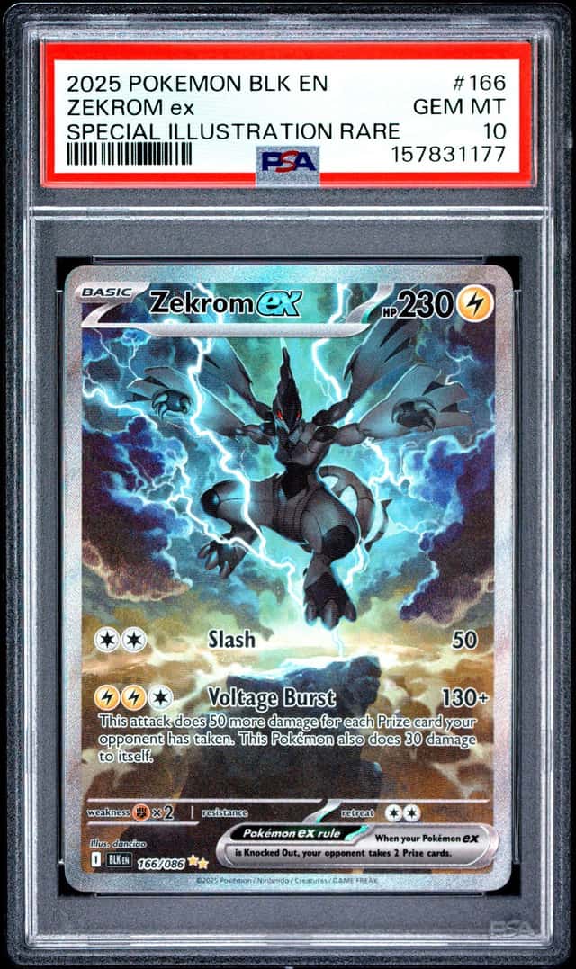 2025 POKEMON BLK EN-BLACK BOLT SPECIAL ILLUSTRATION RARE #166 ZEKROM EX PSA 10
