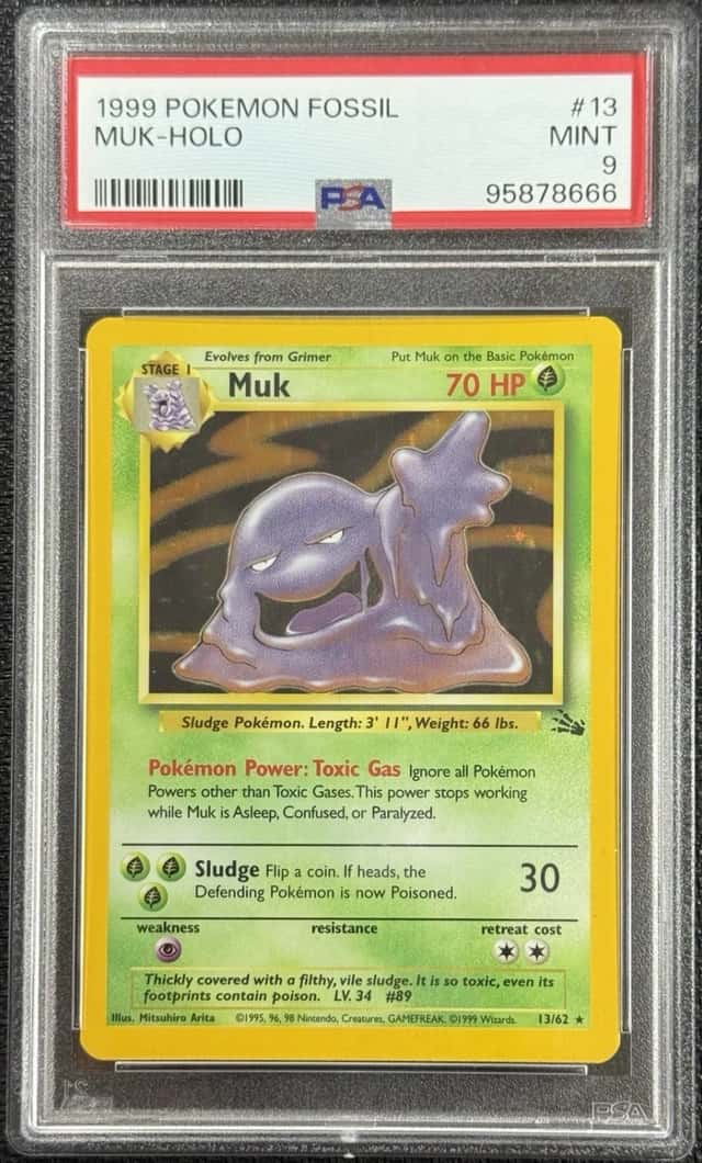1999 Pokemon Fossil Muk #13 PSA 9