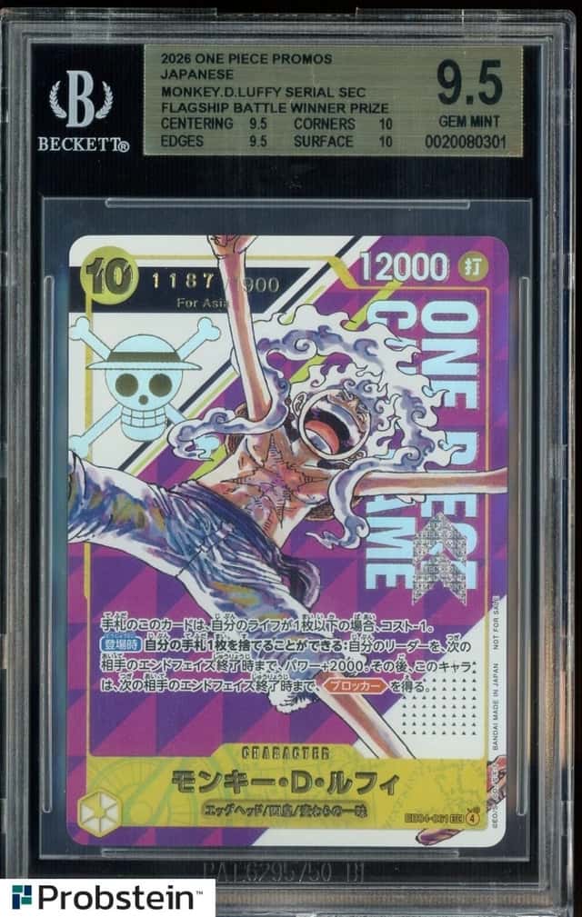 2026 One Piece Promos JPN Monkey D Luffy Serial Flagship Battle Winner BGS 9.5