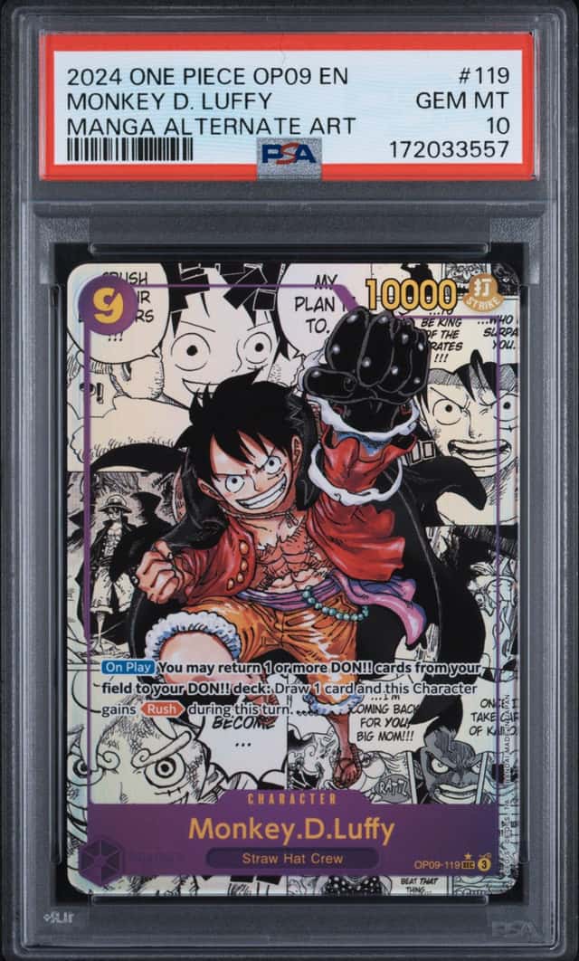 2024 One Piece OP09 EN Manga Alternate Art #119 Monkey D. Luffy PSA 10