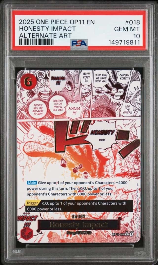 One Piece Honesty Impact Alternate Art OP11-018 PSA 10 Gem Mint