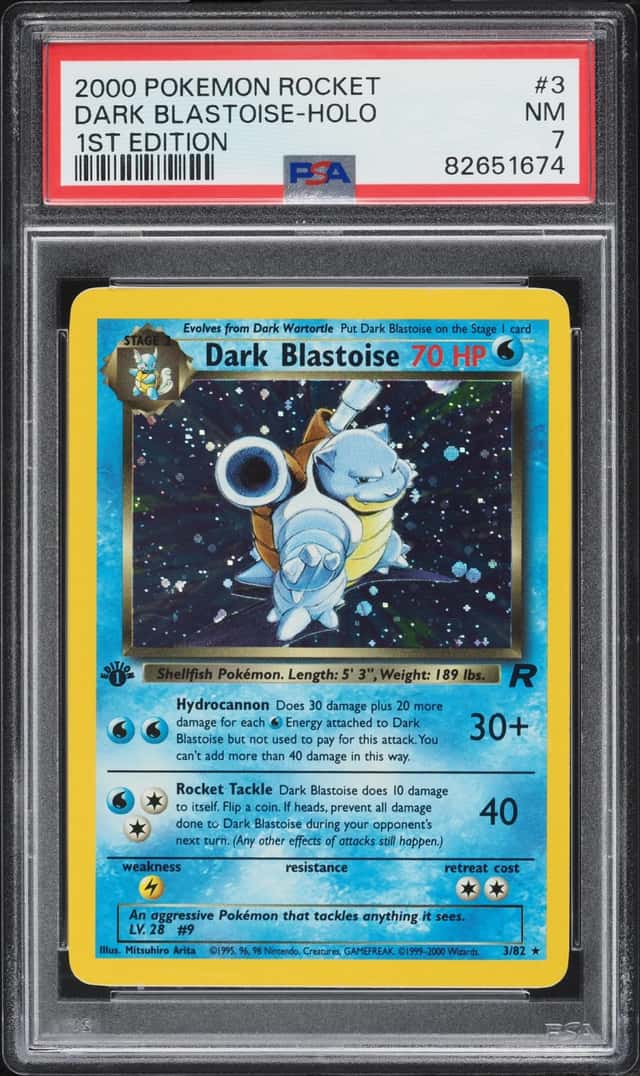 2000 Pokemon Team Rocket 1st Edition Holo Dark Blastoise #3 PSA 7 NRMT