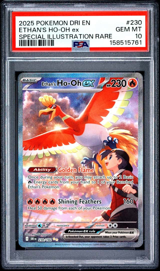 2025 Pokemon Scarlet & Violet Destined Rivals SIR Ethan's Ho-Oh EX #230 PSA 10 GEM MINT