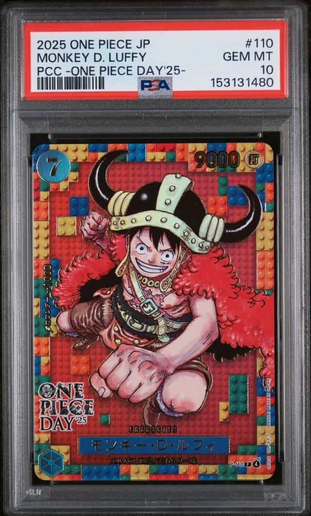 2025 ONE PIECE MONKEY D. LUFFY #P-110 ONE PIECE DAY PROMO 25 PSA 10 GEM MINT