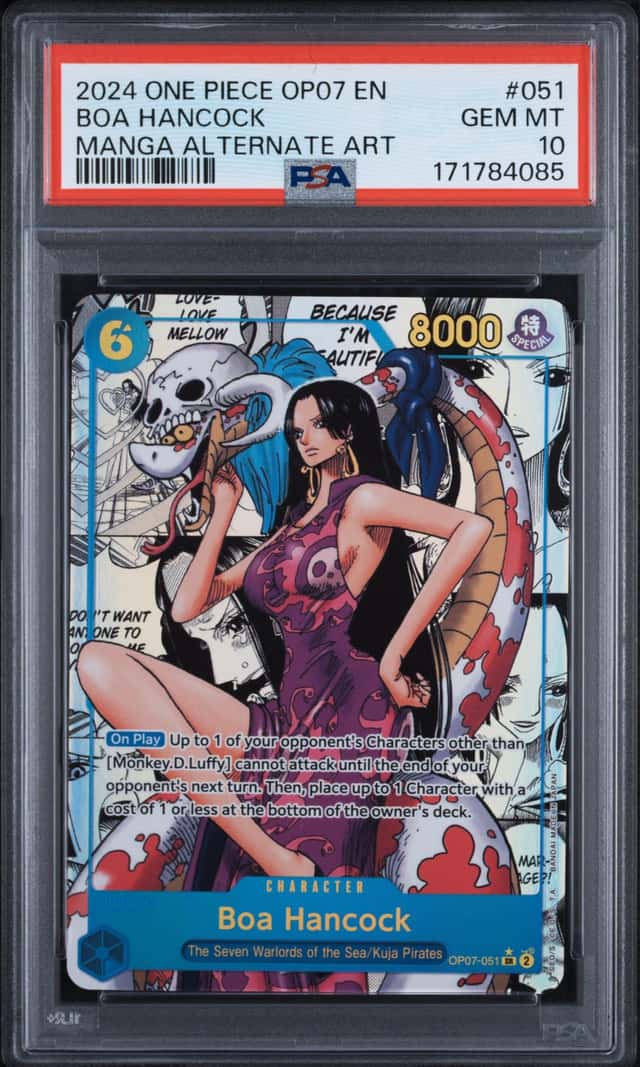 2024 One Piece OP07 En Manga Alternate Art #051 Boa Hancock PSA 10 GEM MINT