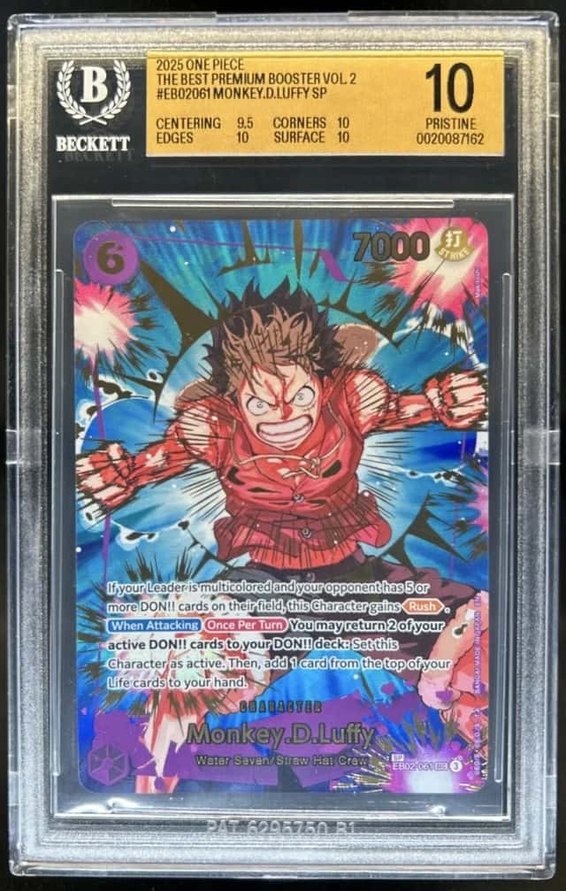 2025 One Piece The Best Premium Booster 2 Monkey D. Luffy SP #EB02-061 BGS 10