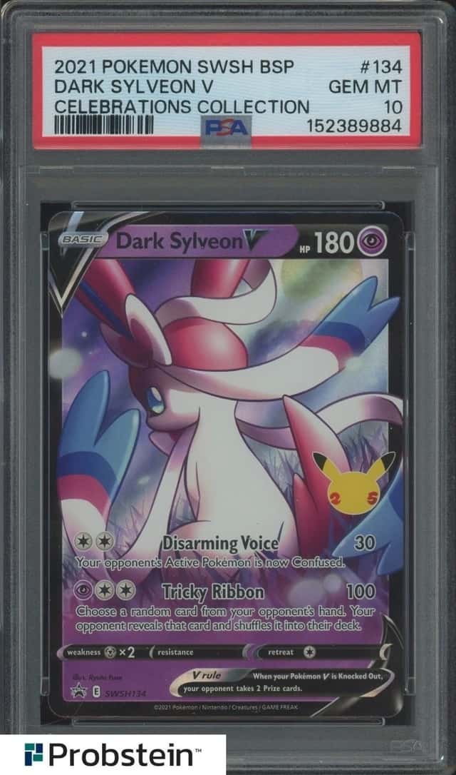 2021 Pokemon SWSH BSP Celebrations #134 Dark Sylveon V PSA 10 GEM MINT