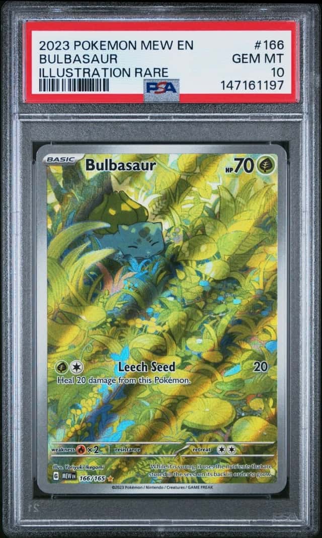 2023 POKEMON MEW EN-151 ILLUSTRATION RARE #166 BULBASAUR PSA 10