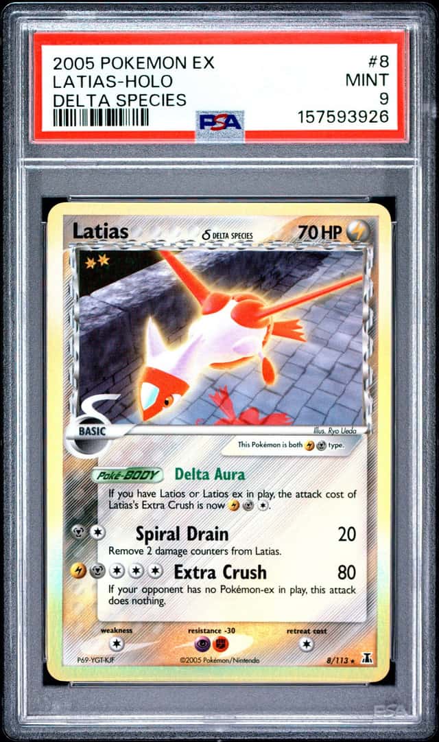 Pokemon Cards PSA 9 Mint Latias Delta Species Holo Rare 2005 8/113