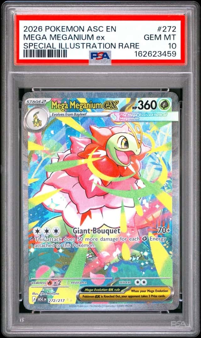 2026 POKEMON ASCENDED HEROES SPECIAL ILLUSTRATION RARE MEGA MEGANIUM EX PSA 10