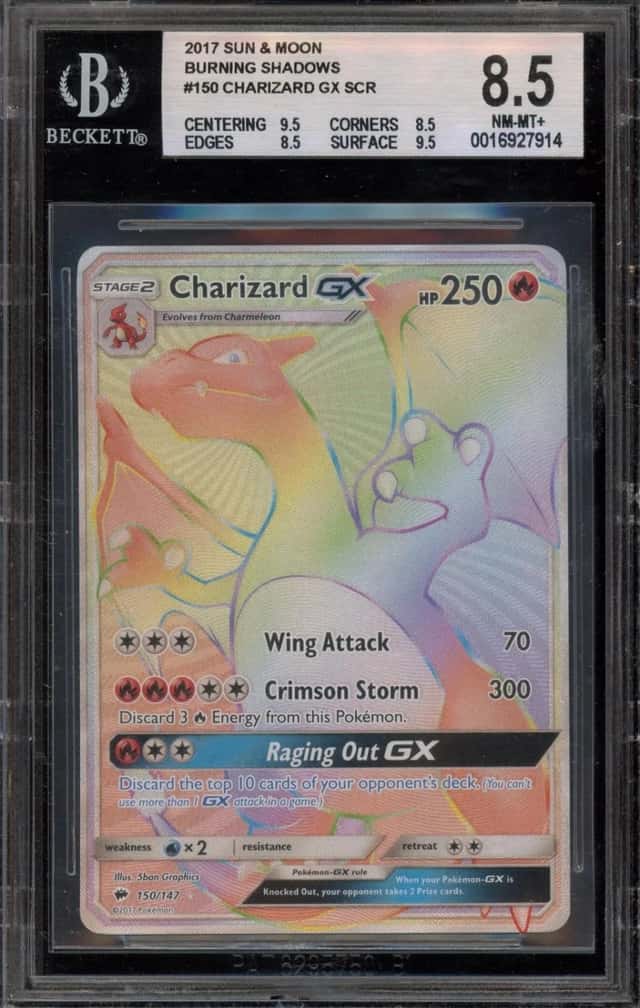 Pokemon Charizard GX Secret Rare Burning Shadows 150 BGS 8.5