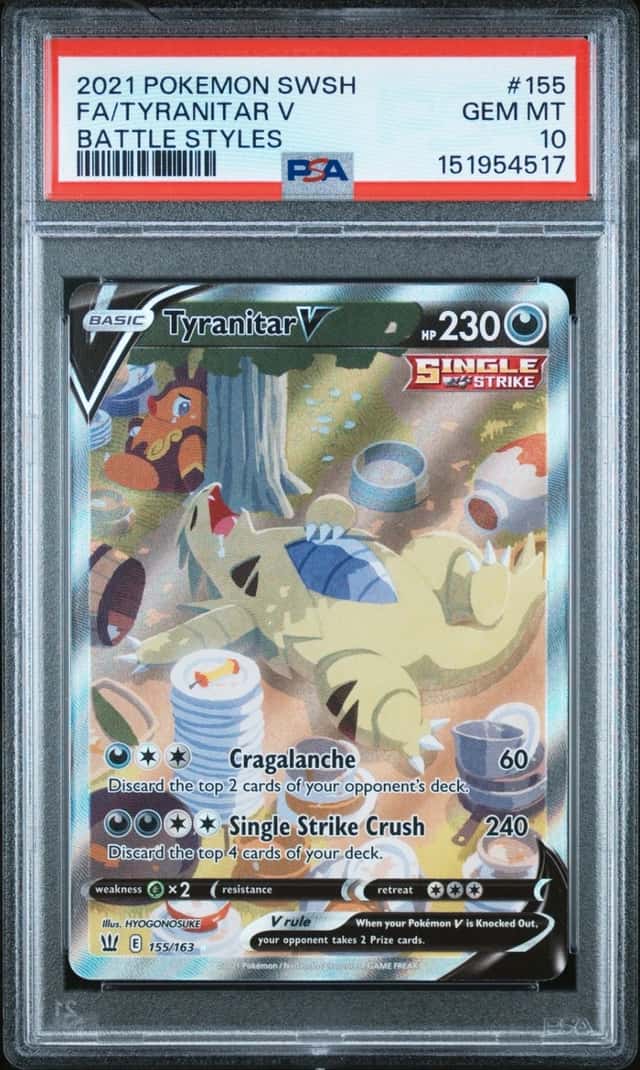 Pokemon Tyranitar V Battle Styles Full Alt Art 155/163 PSA 10 Gem Mint