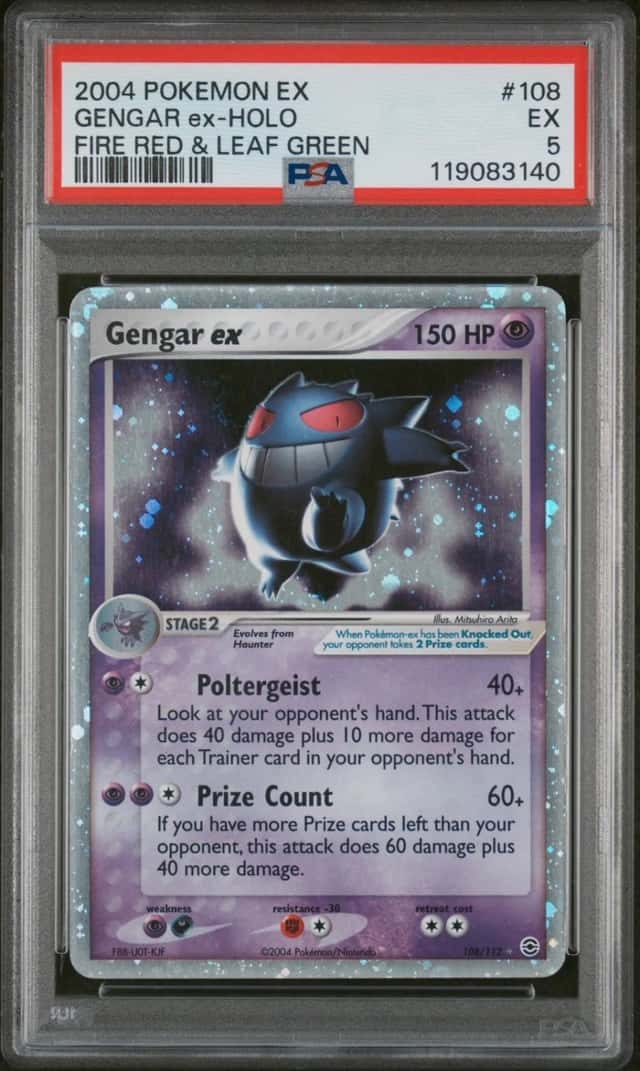 Gengar EX 108/112 PSA 5 Fire Red & Leaf Green EX Pokemon Card Holo
