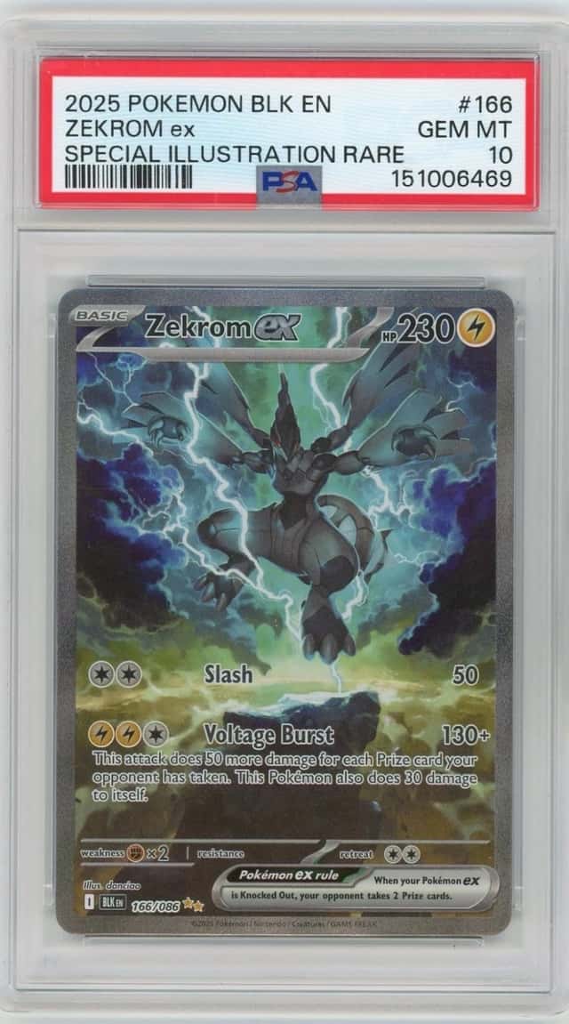 PSA 10  ZEKROM EX SPECIAL ILLUSTRATION RARE 166/086 - POKEMON BLACK BOLT 2025