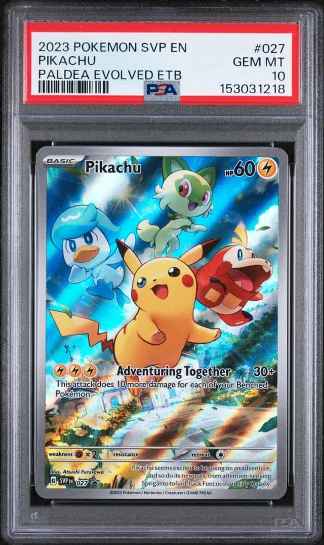2023 POKEMON SVP EN-SV BLACK STAR PROMO #027 PIKACHU PSA 10