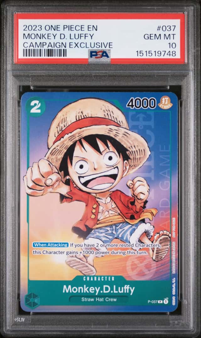 2023 ONE PIECE PROMOS CAMPAIGN EXCLUSIVE #037 MONKEY D. LUFFY PSA 10
