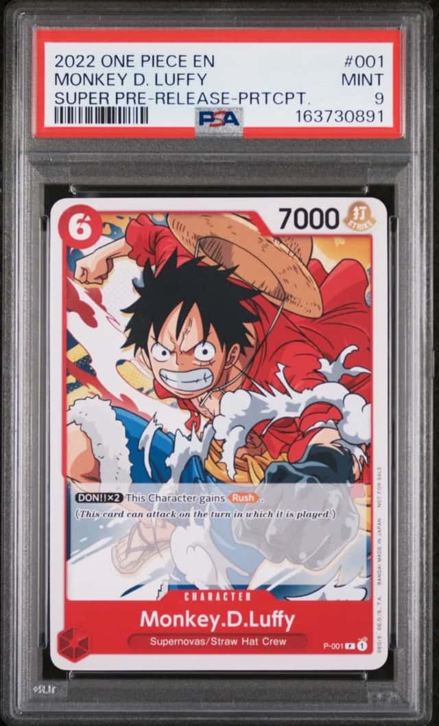2022 ONE PIECE PROMOS SUPER PRE-RELEASE #001 MONKEY D. LUFFY PSA 9