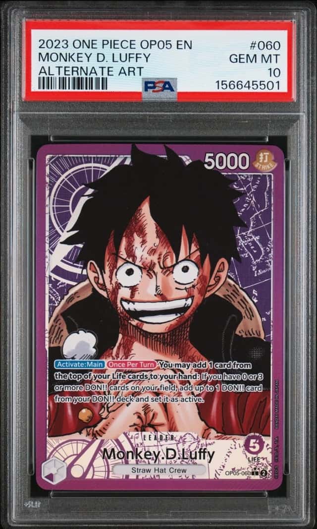 2023 One Piece Monkey D. Luffy Alternate Art Leader OP05 PSA 10 English OP05-060