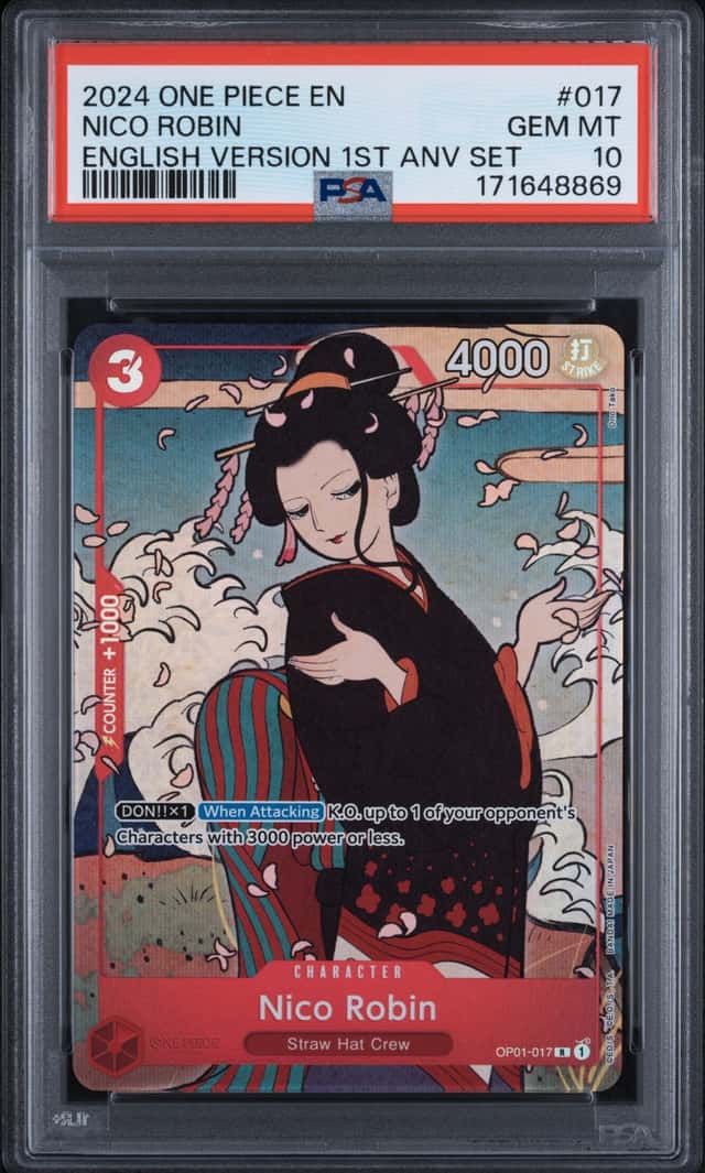 2024 One Piece EN Nico Robin English Version 1st Anniversary #OP01-017 PSA 10