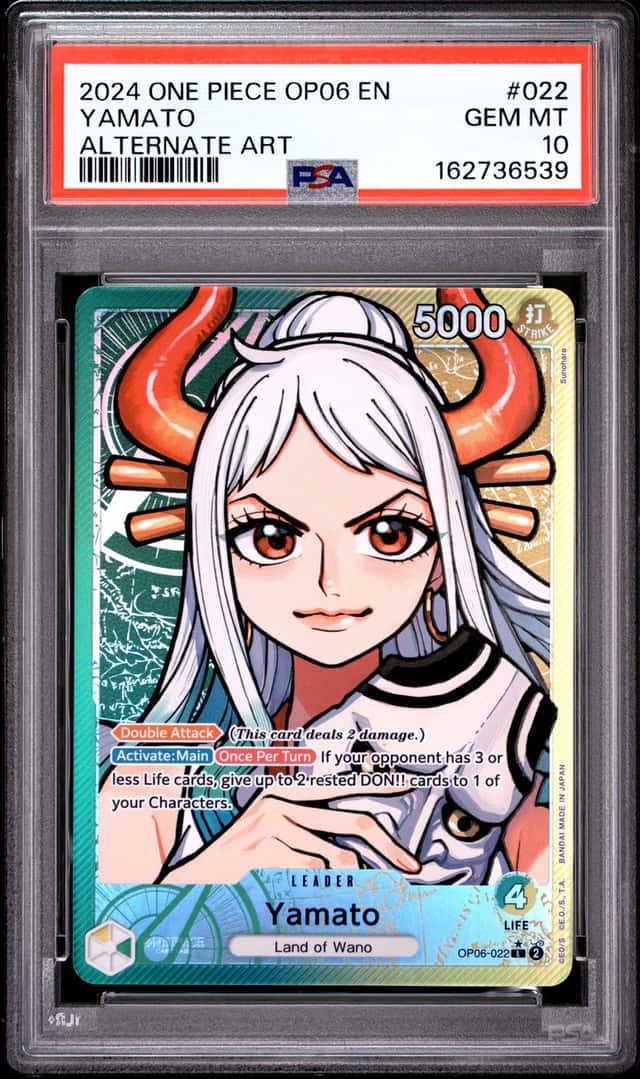 2024 ONE PIECE OP06-WINGS OF THE CAPTAIN ALTERNATE ART #022 YAMATO PSA 10