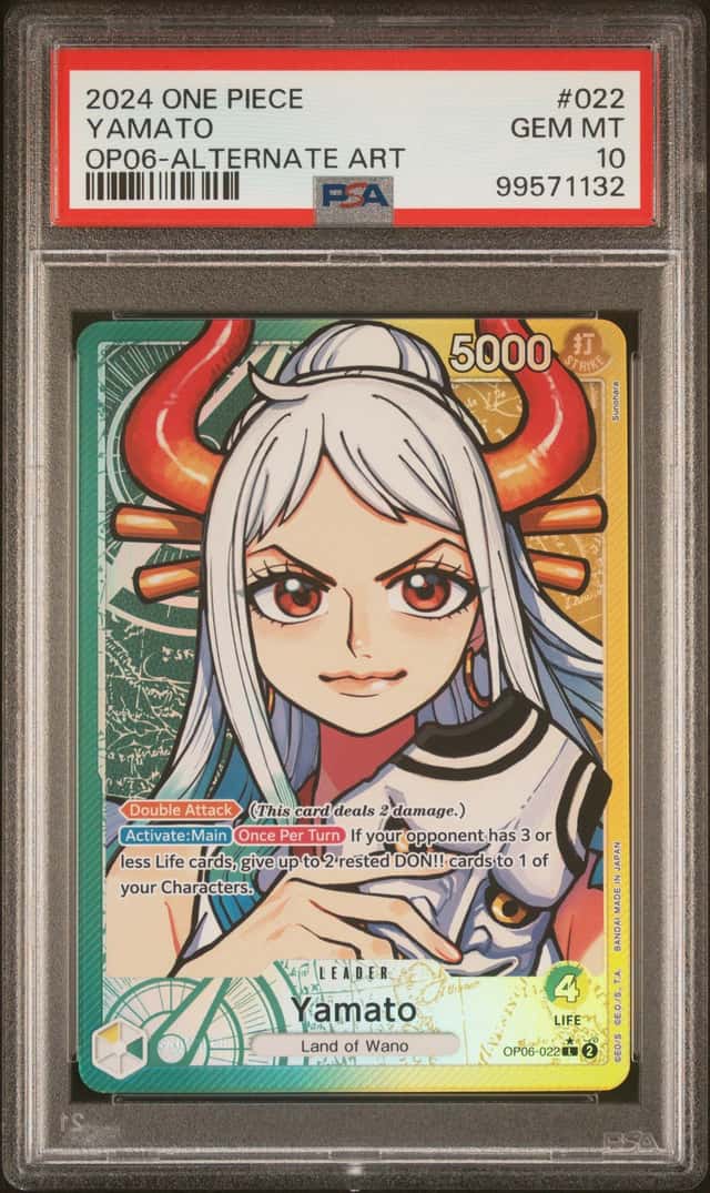 2024 ONE PIECE OP06-WINGS OF THE CAPTAIN ALTERNATE ART #022 YAMATO PSA 10