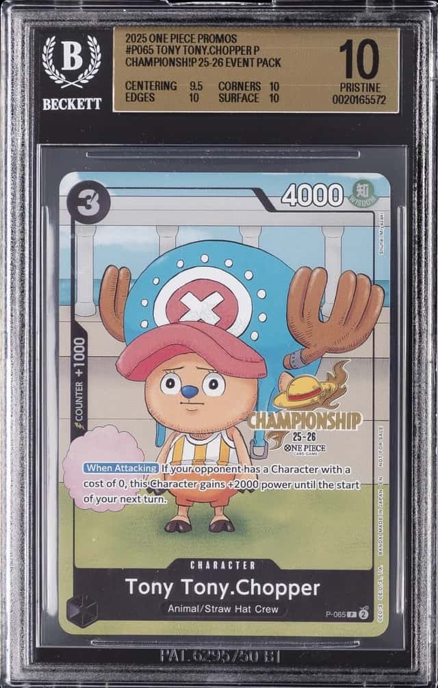 2025 ONE PIECE PROMOS CHAMPIONSHIP 25-26 EVENT PACK TONY TONY. CHOPPER BGS 10
